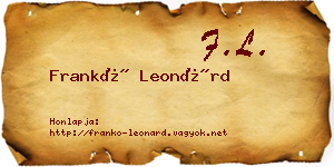 Frankó Leonárd névjegykártya